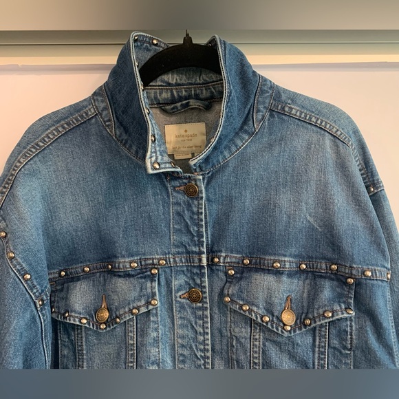 Excellent Condition, Kate Spade Oversized Denim Studded Jean Jacket, Size Large - Picture 8 of 16